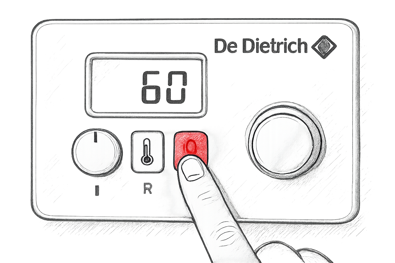 bouton de réarmement chaudière de dietrich