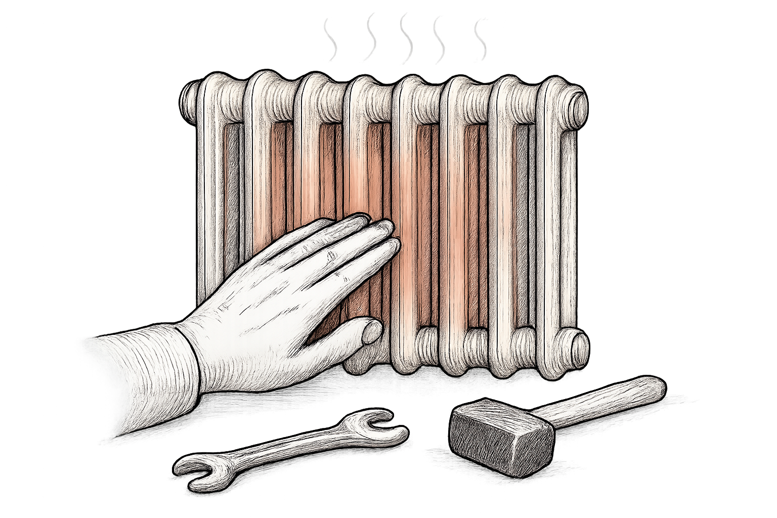 radiateur froid en bas