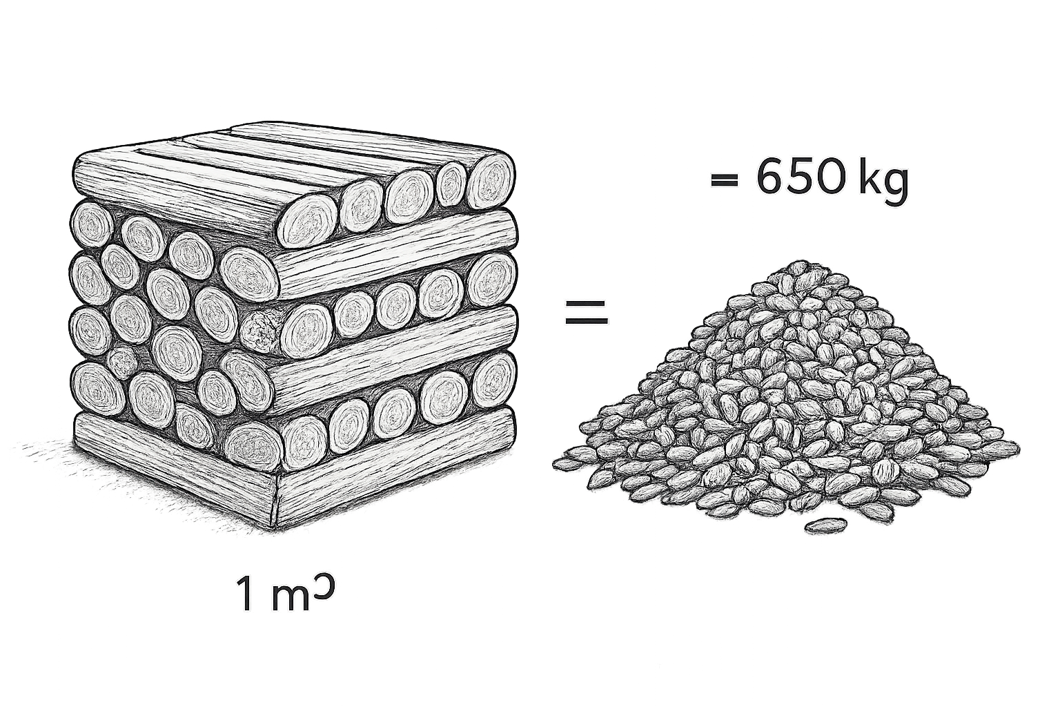 équivalence stère de bois et pellets